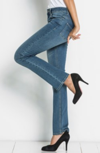 Modré džíny s rovnými nohavicemi